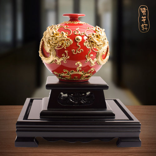 金箔龙凤呈祥摆件新婚礼物送闺蜜