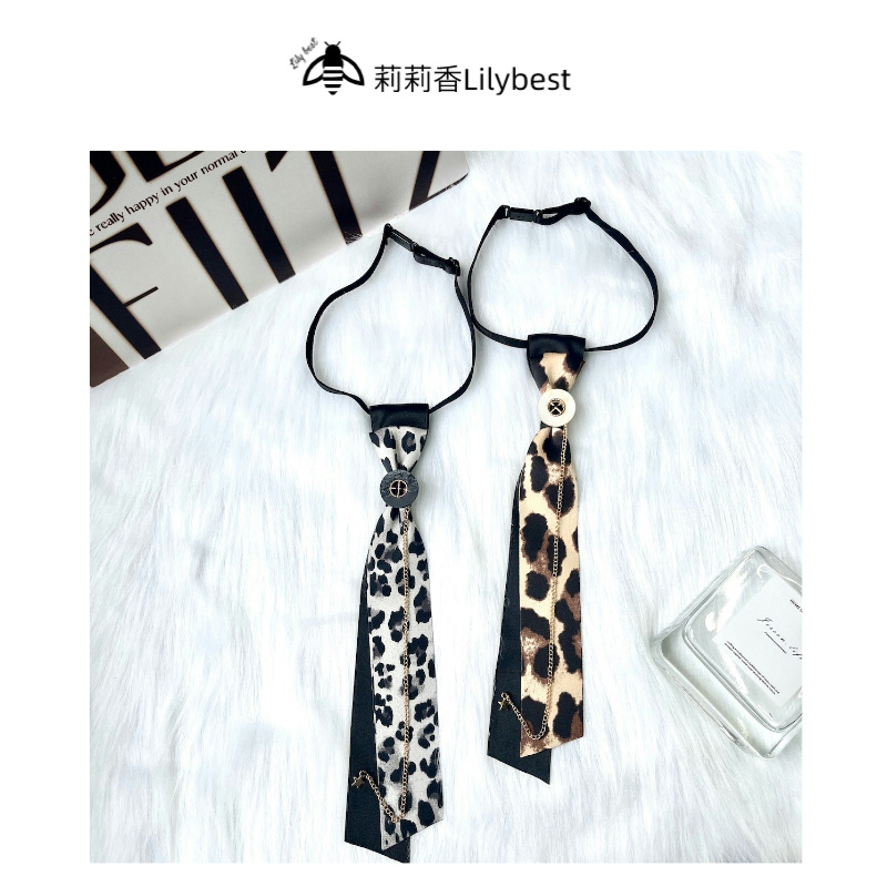 KNANAR原创设计豹纹领结百搭