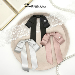 小钻纯色蝴蝶结胸针女皮草围巾装 饰百搭蕾拉系软妹可拆卸磁吸扣新