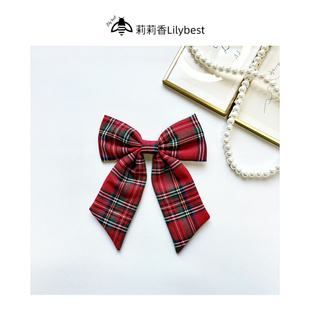 苏格兰格子蝴蝶结配饰洛丽塔胸针学院百搭韩国别针水手服免打领结
