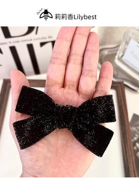 金线丝绒蝴蝶结别针服饰配饰胸针黑色百搭装饰日韩可拆卸甜美小号