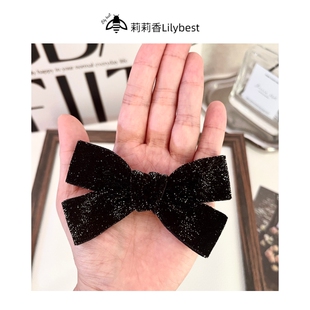 金线丝绒蝴蝶结别针服饰配饰胸针黑色百搭装饰日韩可拆卸甜美小号