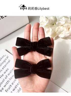 mini丝绒蝴蝶结别针服饰配饰胸针黑色百搭装饰日韩可拆卸甜美小号
