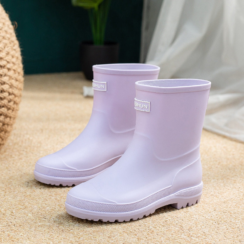 日系时尚雨鞋女款新款外穿漂亮雨靴秋冬加棉胶鞋女士成人工作水鞋