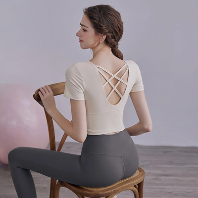 瑜伽服套装女绝美高级感大码法式普拉提舞蹈训练运动健身服上衣