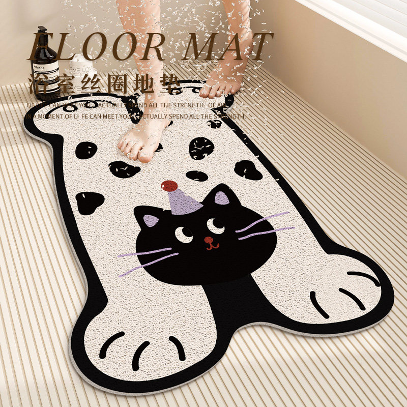 浴室丝圈地垫卡通可爱沥水脚垫淋浴房里面防滑垫免打理异形地毯,居家布艺,家用脚垫,淘宝优惠券,粉丝福利购,淘宝优惠卷