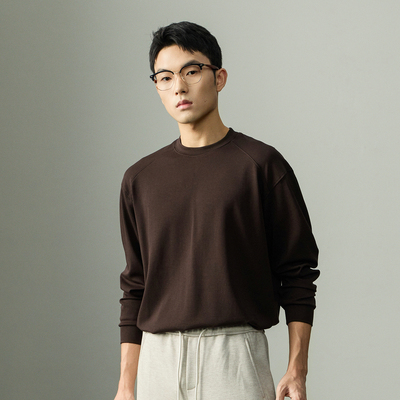 Hammer shark 莫代尔轻商务长袖T恤男春季男士通勤百搭舒适上衣