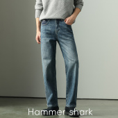 男春夏新款 HAMMER 柔软棉感男士 长裤 SHARK 直筒裤 14盎司弹力牛仔裤