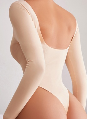 U型美背美体塑身内衣打底连体加强版束身衣女士长袖T恤