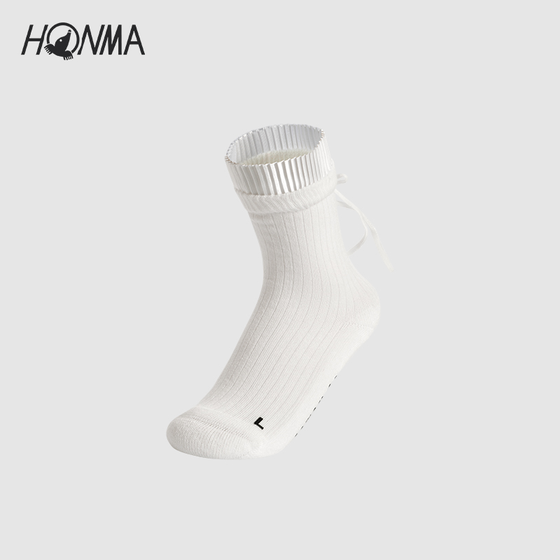 百褶袜口女士短袜honma
