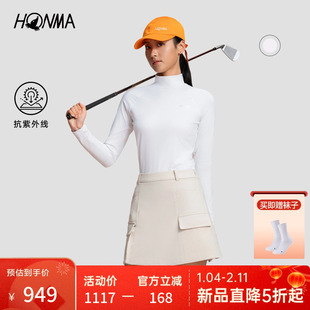 [专业高尔夫]HONMA2025秋冬新款舒适拼接潮流logo设计女士打底衫