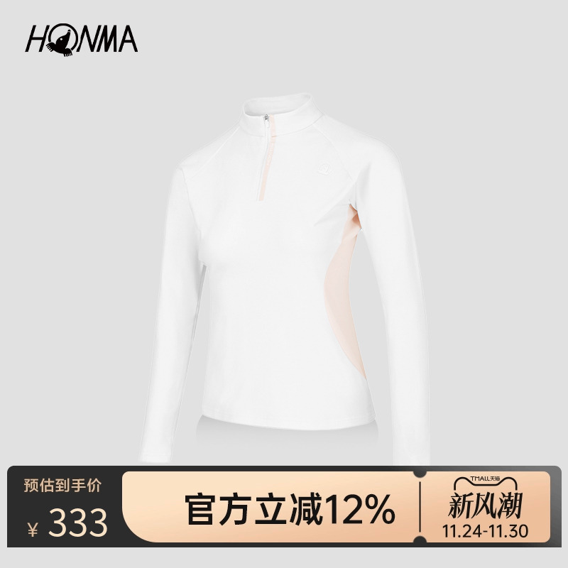 HONMA长袖女士立领半拉链T恤