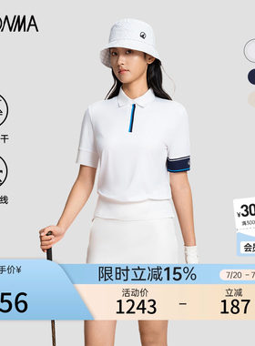 [专业高尔夫]HONMA夏季女士吸汗短袖POLO衫松弛时尚高尔夫运动短T