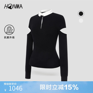 弹力亲肤半拉链 专业高尔夫 HONMA女士高尔夫服polo衫 立领时尚