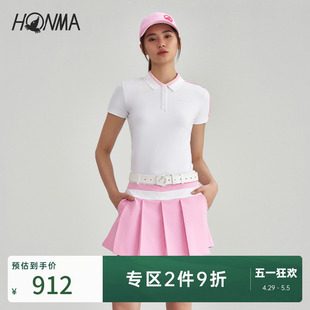 防晒POLO衫 专 HONMA女士短袖 弹力上衣HWJX707R917 业高尔夫 修身