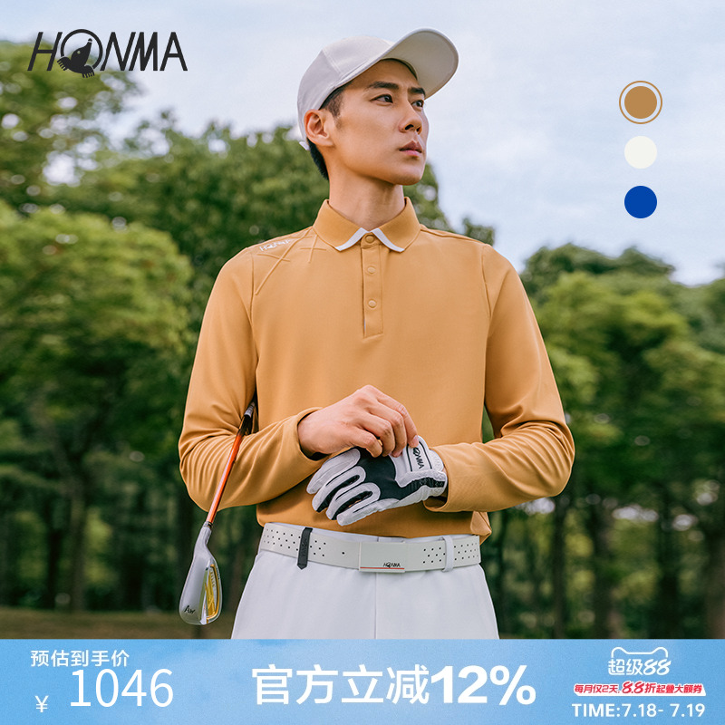 HONMA长袖polo衫亲肤轻柔丝滑