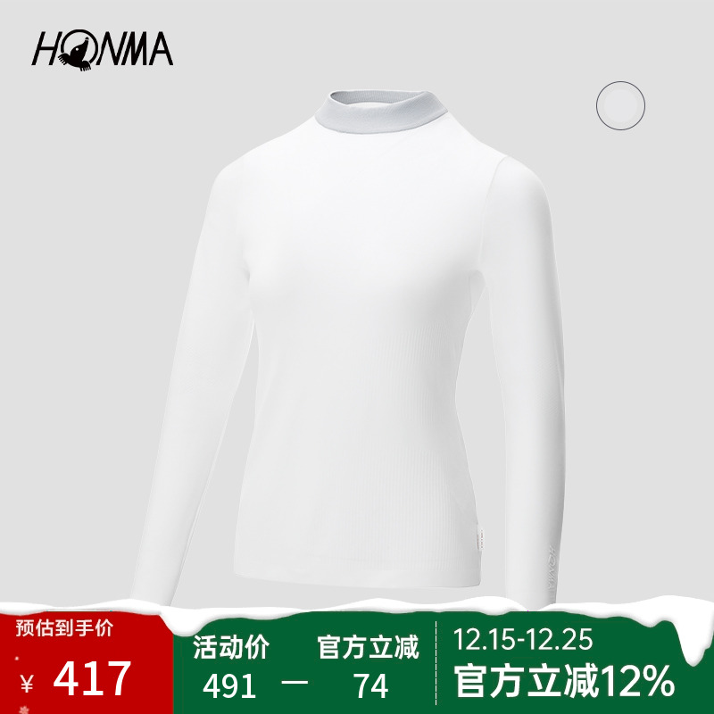 Honma针织上衣半高领运动打底衫