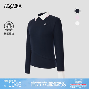 简约柔软贴肤户外百搭 专业高尔夫 HONMA女士时尚 插肩polo衫
