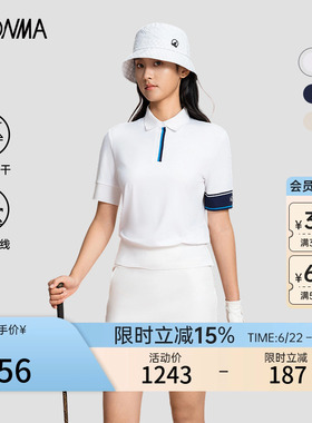 [专业高尔夫]HONMA夏季女士吸汗短袖POLO衫松弛时尚高尔夫运动短T