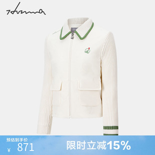 HONMA女士针织翻领棉服保暖防泼水户外运动外套秋冬高尔夫休闲