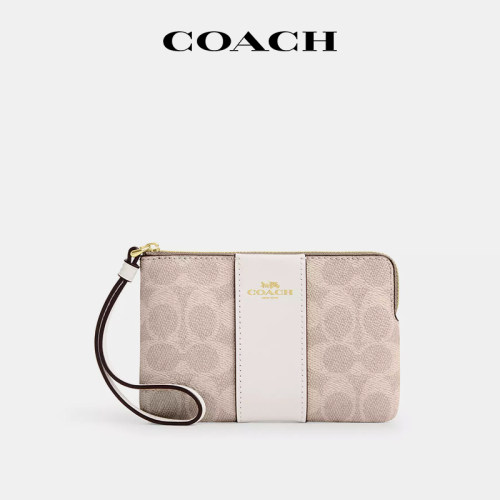 coach礼盒装女士印花拉链零钱包