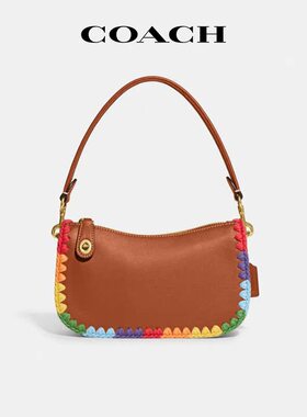 【国内现货】COACH/蔻驰Swinger腋下包潮流编织花边单肩手提包女