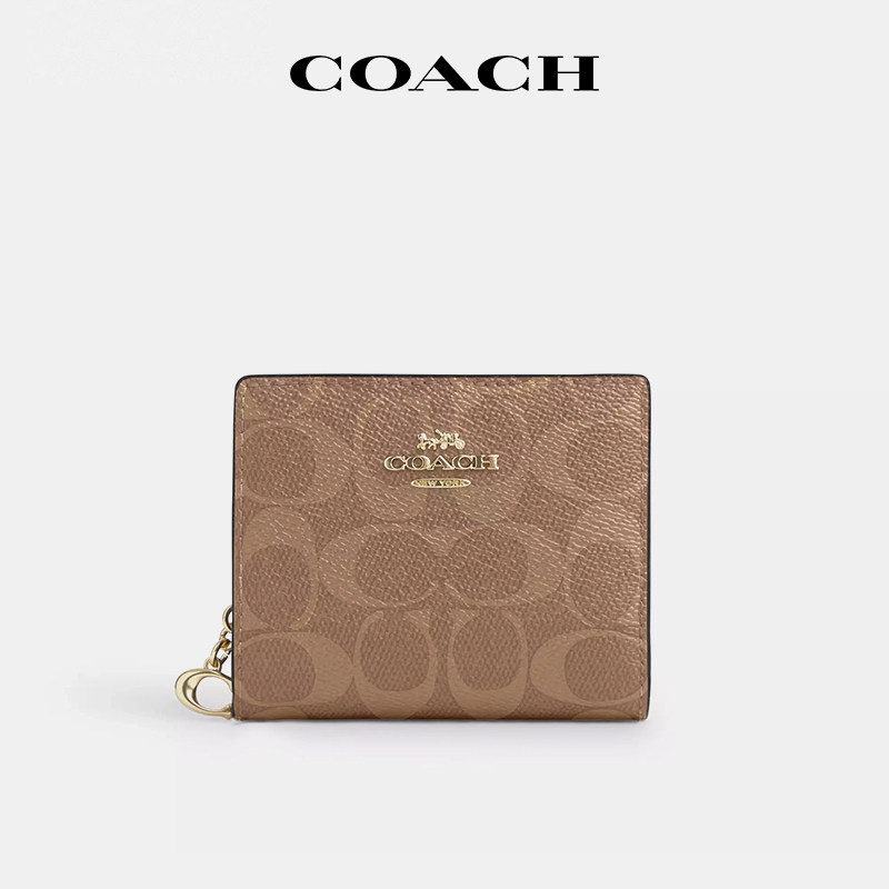 【国内现货】COACH/蔻驰Snap Wallet11短款钱包两折照片位钱夹女