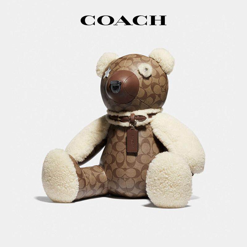 【国内现货】COACH/蔻驰BagCharm大号玩具熊包包周边老花毛绒公仔