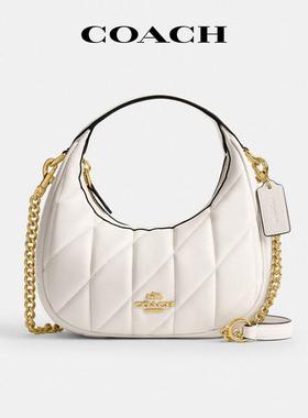 【国内现货】COACH/蔻驰Carmen新月包菱格绗缝潮流单肩斜挎手提包