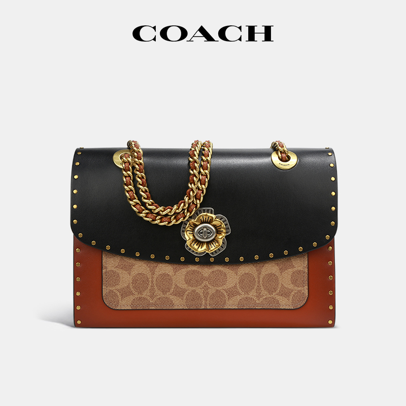 【官方授权】COACH/蔻驰Parker山茶花链条包轻奢送女友礼物斜挎包 箱包皮具/热销女包/男包 通用款女包 原图主图