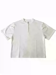 Basic Annals American Style Half-Zip Short-Sleeved T-Shirt Men's Breathable Top Lyocell Tencel Boxy Short-Sleeved Top