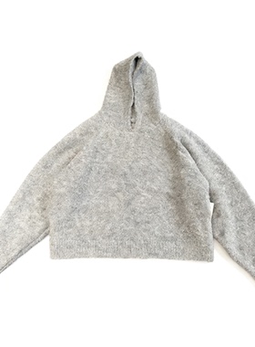 Basic annals羊毛混纺系列卫衣毛衣短宽上衣插肩袖boxyfit超暖