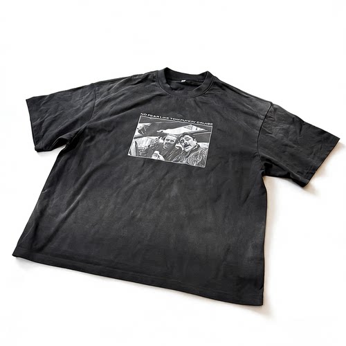 Basic annals美式复古印花短袖T恤男宽松街头boxyfit短款喷码溜