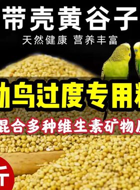新黄谷子带壳小米虎皮玄凤牡丹黄化幼鸟鹦鹉鸟食饲料鸟粮食物5斤