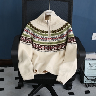 拉链立领翻领针织毛衫毛线衣打底内搭艾尚杰小杰大童女童冬季新款