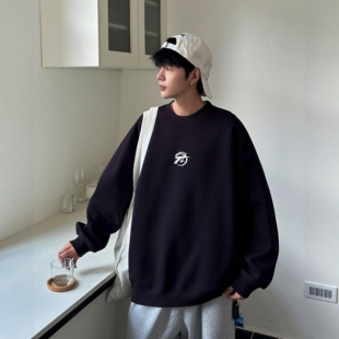 乔迪丹娜春秋季男生大童青少年装休闲宽松针织圆领套头长袖卫衣