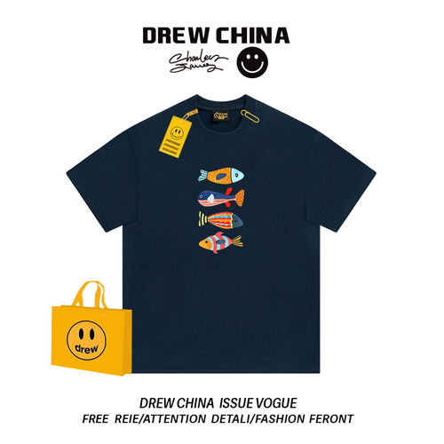 drew美式潮牌童趣鱼类短
