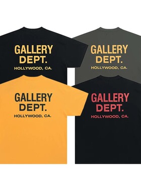 GALLERY DEPT 经典字母标语LOGO印花宽松圆领纯棉男女情侣短袖T恤