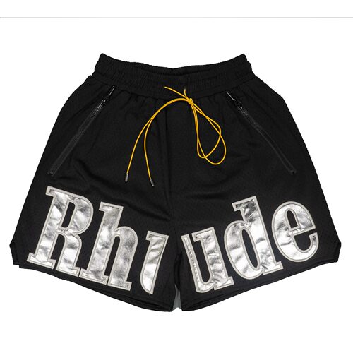 Rhude 美式街头贴布刺绣网眼篮球裤夏季宽松透气男女休闲短裤裤衩