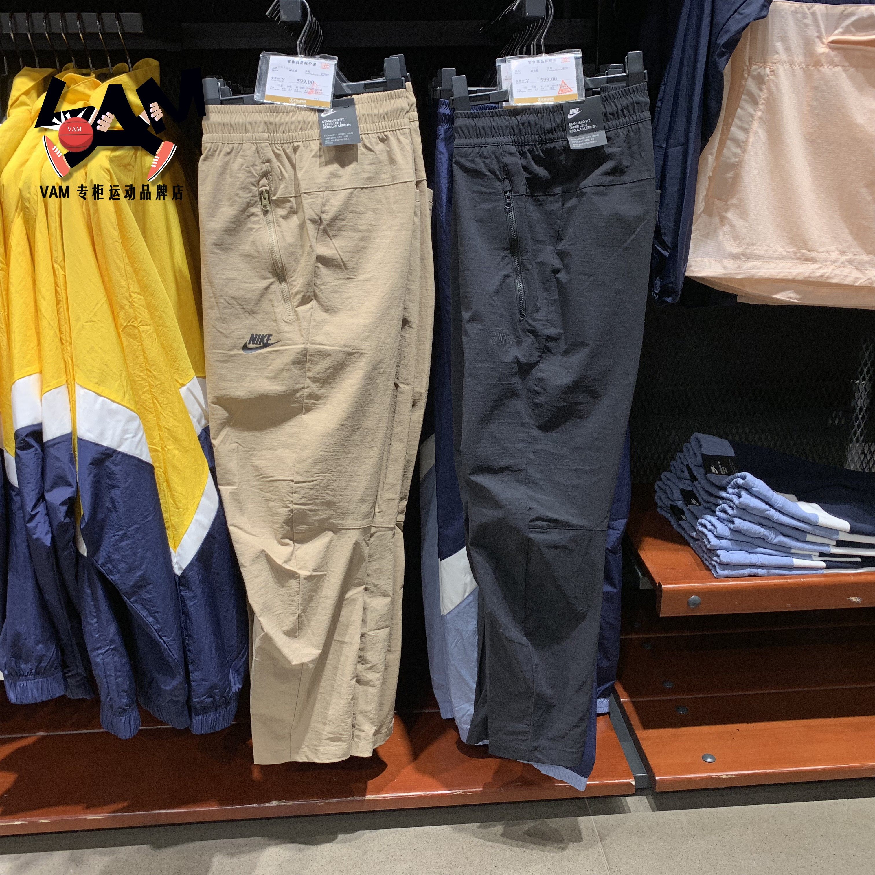 nike耐克男裤夏季梭织薄款运动收口工装裤长裤 927987-297-010