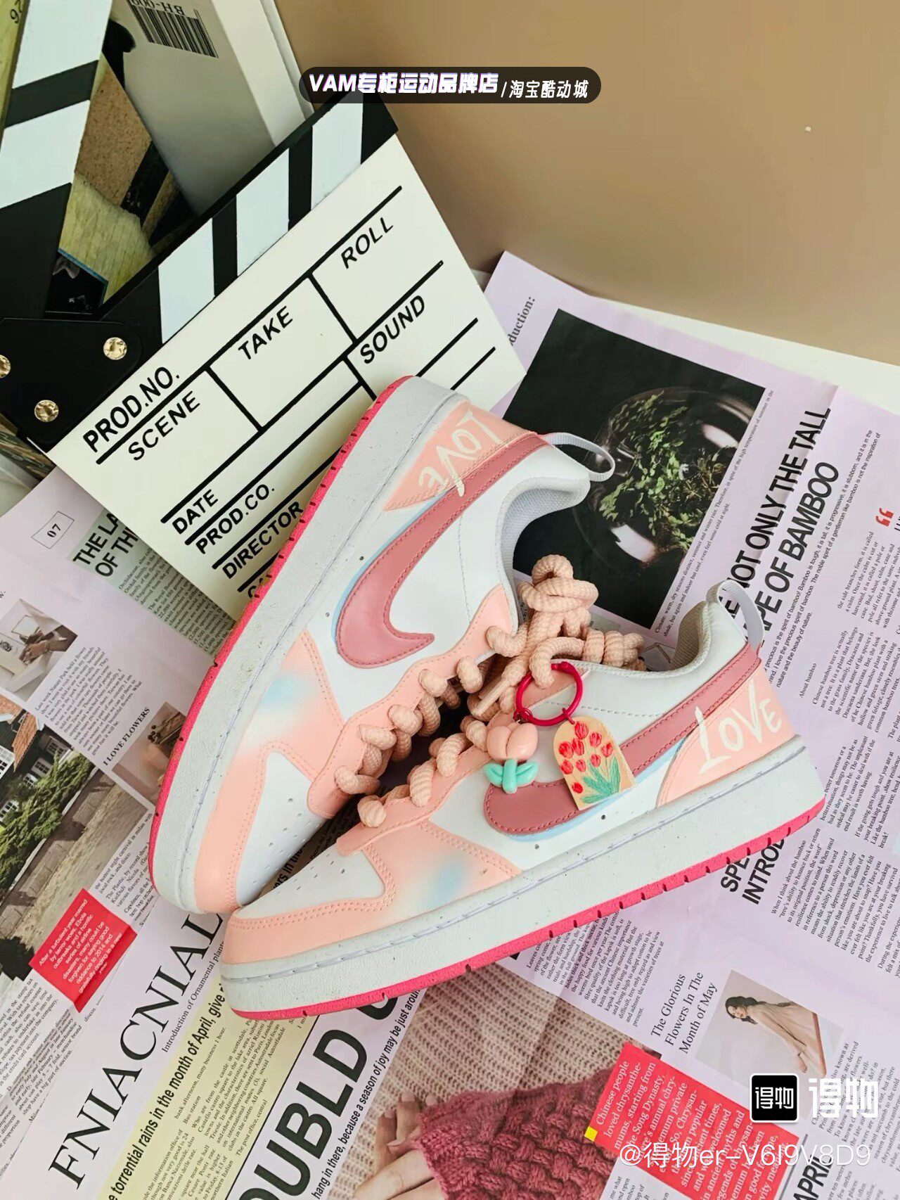球鞋定制 耐克女鞋nike court borough low2 可爱风低帮耐磨板鞋
