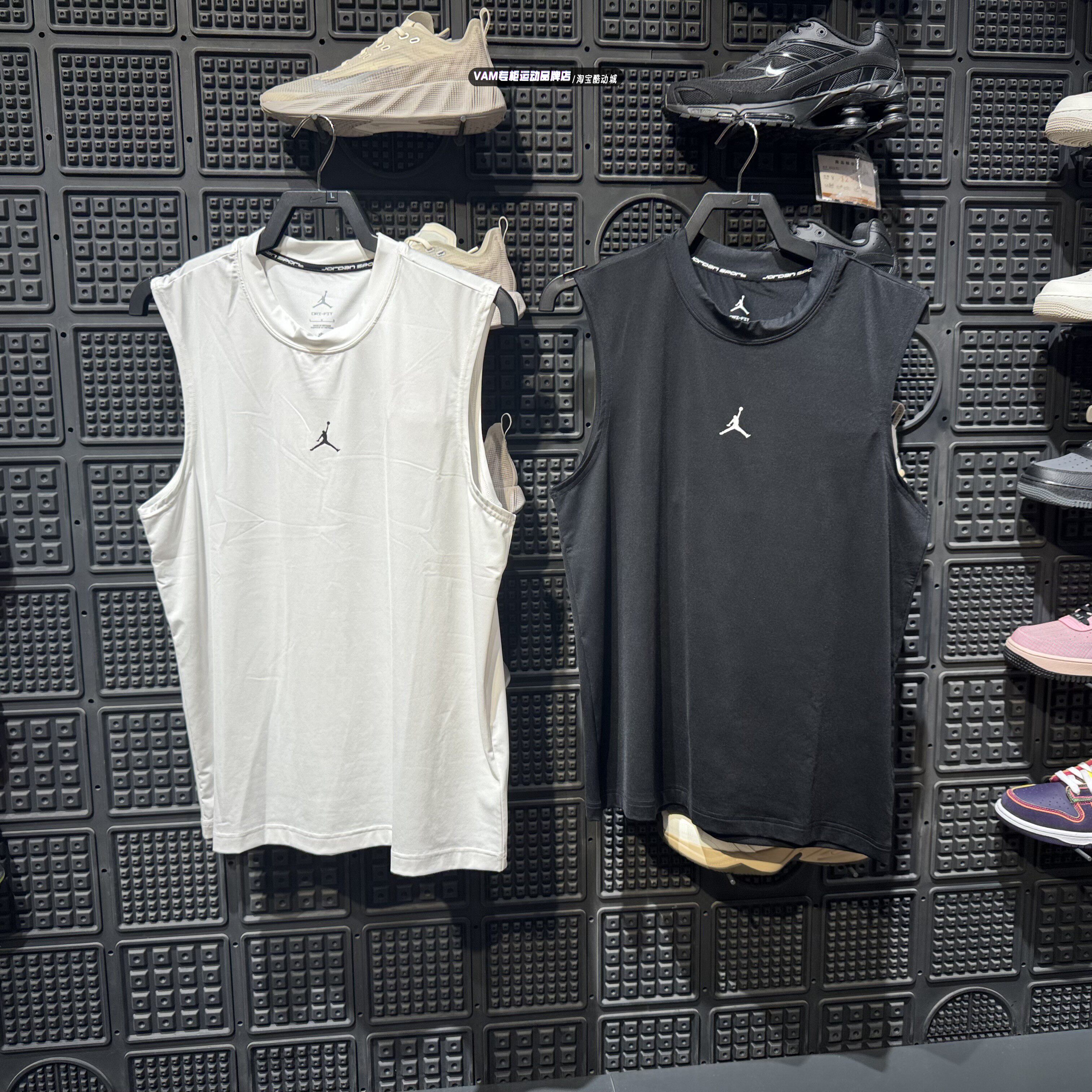 NIKE耐克男AJ乔丹经典篮球速干训练运动无袖T恤 IF0890-010-100