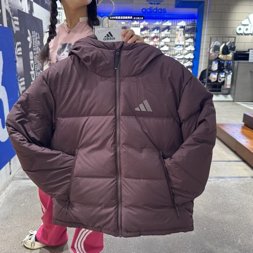 阿迪达斯羽绒服女短款冬季新款保暖连帽运动休闲外套JV6192 6191
