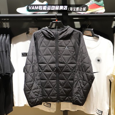 棉服短款外套耐克聚酯纤维男拉链