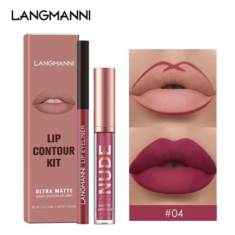 Lip gloss lipliner combination 2 sets 唇彩唇线笔组合2支套装