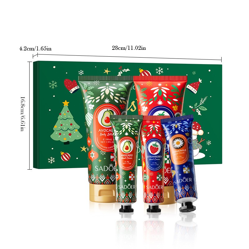 Lip Cream Christmas Box 5-piece gift圣诞护手霜唇膏组合套装