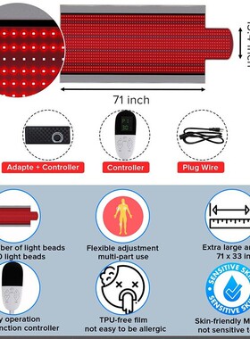 Newest 660nm /850nm Therapy Belt LED Red Light Infrared Body