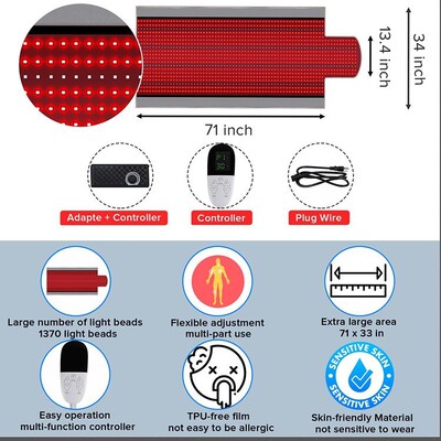 Newest 660nm /850nm Therapy Belt LED Red Light Infrared Body