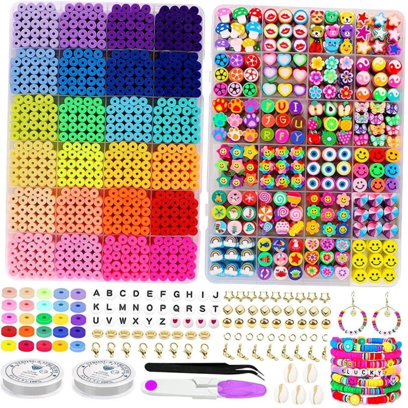 10000Pcs/Box 6mm Clay Bracelet Beads for Jewelry Making Kit