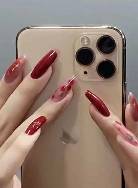 24Pcs False Nails Coffin Almond Artificial Fake Nails with g